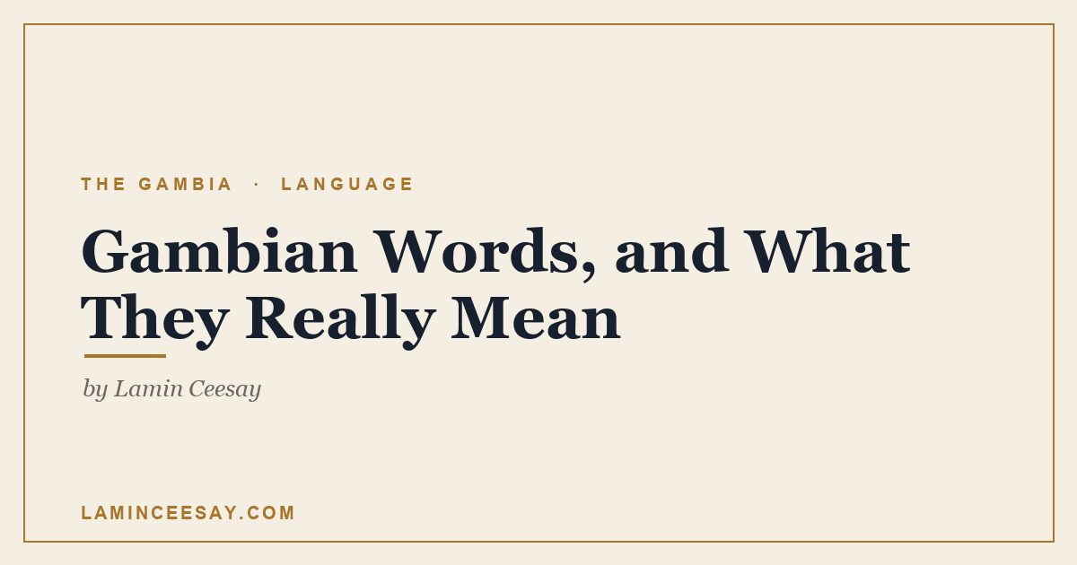 gambian words and what they mean